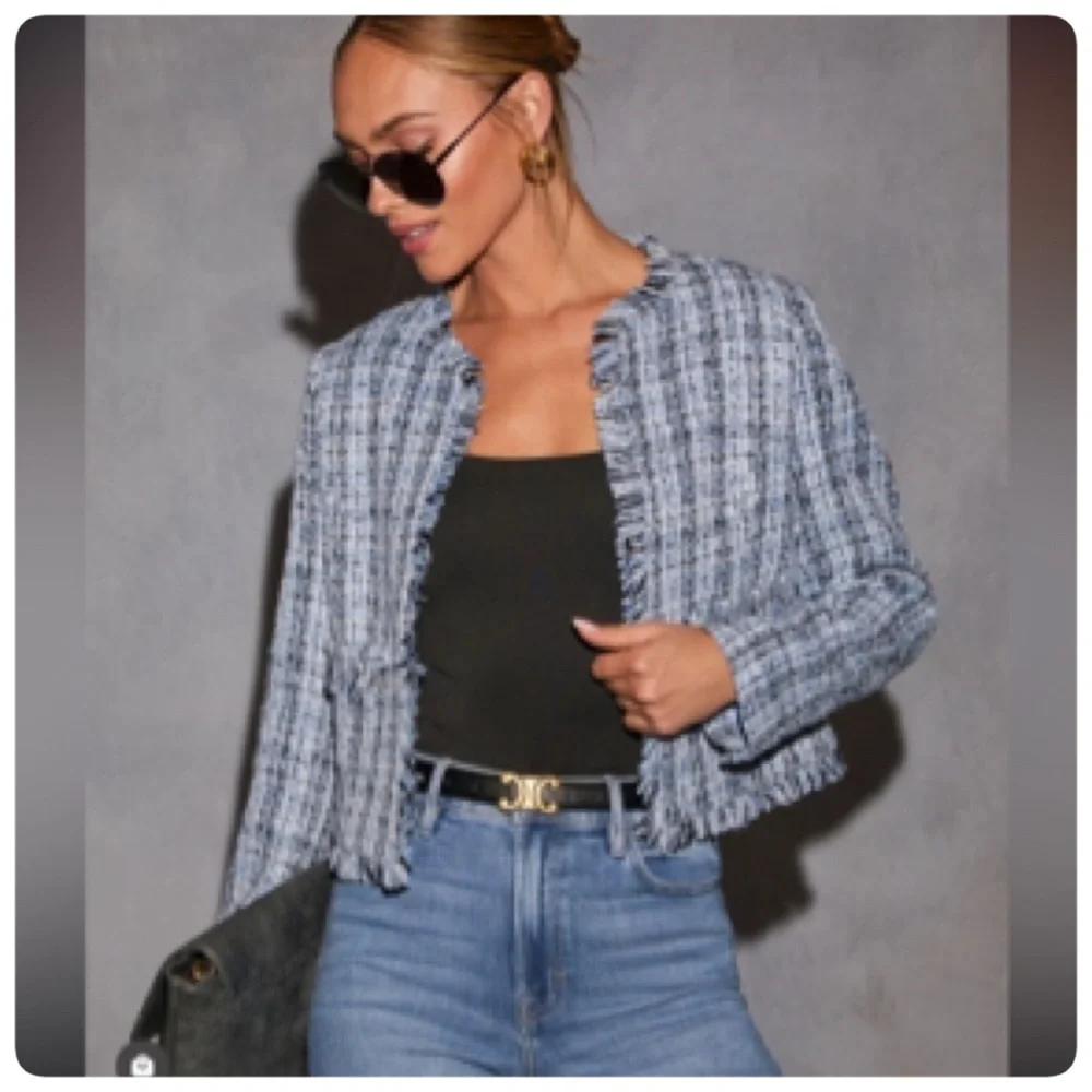 W BY WORTH TWEED BLAZER SIZE 4 - Picture 9 of 16